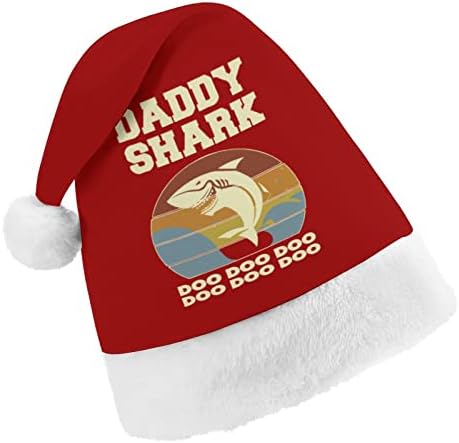 אבא כריש בציר קטיפה חג המולד כובע שובב ונחמד סנטה כובעי עם קטיפה ברים ונוחות אוניית חג המולד קישוט