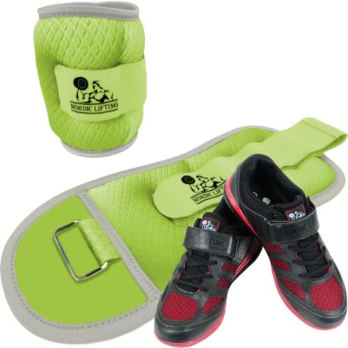 משקולות שורש כף היד בקרסול 1 קילוגרם - צרור ירוק עם נעליים גודל וונג'ה 9.5 - אדום שחור