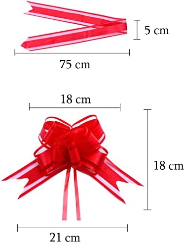28 יחידות אדום למשוך קשתות אדום משך קשת סרטים גדול אורגנזה חג המולד למשוך קשתות מתנת קשתות עבור גלישת מתנה פרח