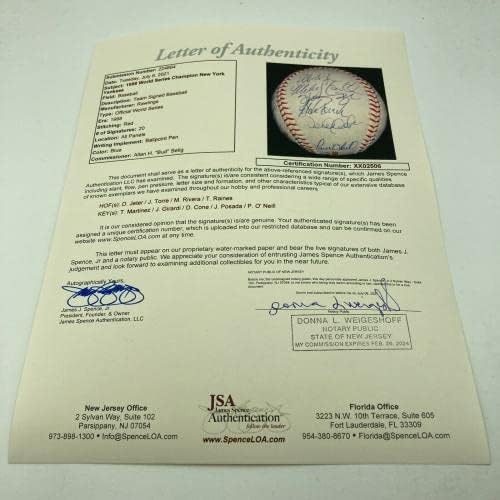 1998 בניו יורק ינקיס סדרה העולמית אלופת אלופות החתימה בייסבול דרק ג'טר JSA - כדורי בייסבול חתימה