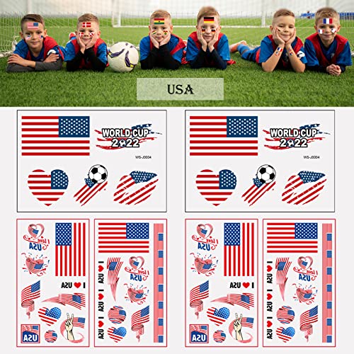 דגל מדבקות קעקועים זמניות קעקועים גביע כדורגל עולמי - משחק כדורגל משחק קעקועים לקישוט גוף קעקועים לילדים גברים