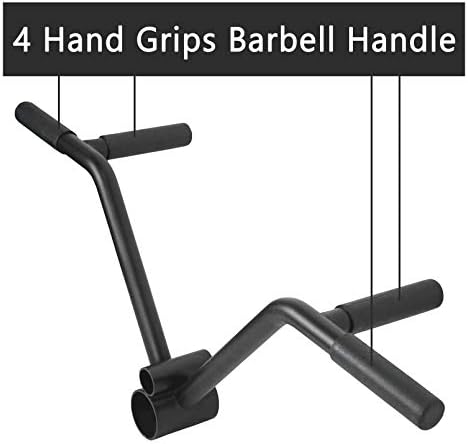 Luwint Multi-Grip T Bar Barbell ידית משקל, פלדה מוצקה V קובץ מצורף ישר, מתאים לברים אולימפיים בגודל 1 ו -2 אינץ