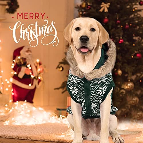 אמוסט כלב סוודר חג המולד, סוודרים של כלבי חג המולד סרוגים לכלבים גדולים בינוניים גדולים/גור/חתול/חתלתול, חורף