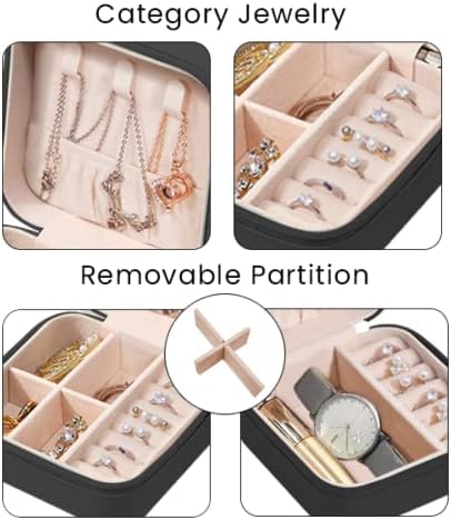KKBGN MINI תיבת תכשיטים ניידים מתנות למארזים קטנים, מארגן אחסון תצוגה לצמידי שרשראות עגילי טבעות