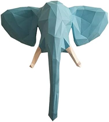 ראש פיל גביע נייר יצירתי גביע 3D קישוט קיר קיר דגם נייר בעבודת יד Diy אוריגמי פאזל פסל נייר גיאומטרי
