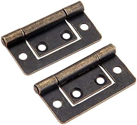 SDGH 2 PCS תכשיטים וינטג 'קופסת עץ צירים דקורטיביים 38x20 ממ ריהוט ארון מגירת דלת ציר עם ברגים עתיקים ברונזה