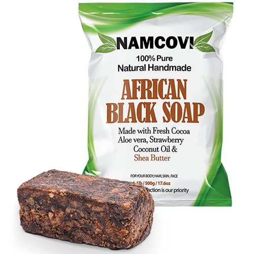 נמקובי סבון שחור אפריקאי - סבון שחור אפריקאי גולמי במשקל 1.1 ק ג / 17.6 עוז בר סבון אפריקאי שחור - סבון שחור אותנטי בעבודת