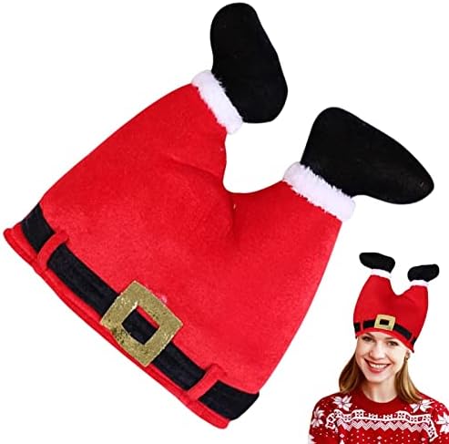 חמוד חג המולד כובעי / יפה הרגיש איילים שדון אדום מכנסיים פסים רגליים כובע,חידוש כובע עבור מצחיק מצחיק וחגיגי מסיבת