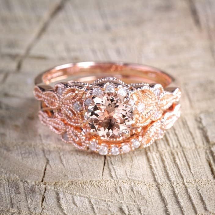 2023 טבעת יהלום זהב ורוד סט לנשים טבעת אירוסין מתנות מתנות טבעת מזדמנת