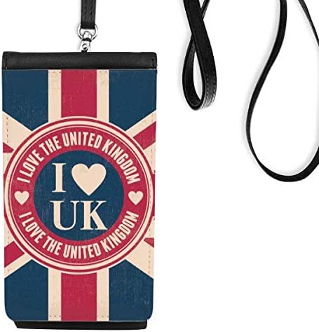 Diythinker אני אוהב את האיחוד הממלכתי של בריטניה ג'ק ג'ק בריטניה ארנק טלפון ארנק תליה כיס נייד כיס שחור