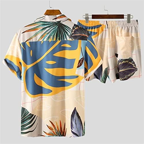 N/A תלבושת גברים מקיץ חוף הדפס חוף צווארון שרוול קצר חולצה קצרה תלבושת מזדמנת