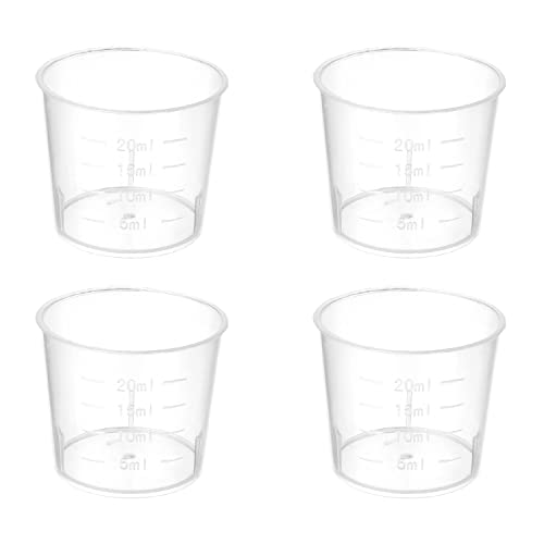 כוס מדידה 20 עמ ' פלסטיק בוגר כוס שקוף למעבדה מטבח נוזלים 50 יחידות