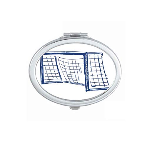 כחול כדורגל דלת נטו דפוס מראה נייד לקפל יד איפור כפול צד משקפיים