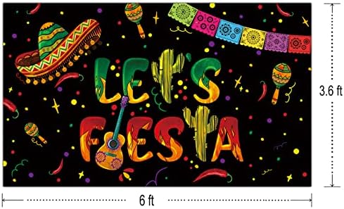 6 איקס 3.6 רגל מקסיקני בואו פיאסטה שחור רקע בואו פיאסטה ואאו סינקו דה מאיו מסיבת קישוט בואו פיאסטה יום הולדת