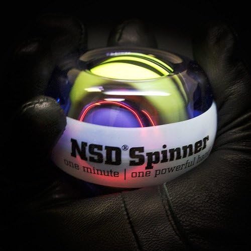 NSD Roll 'n ספין קשת הדקה האוטו-סטארט ספינר ספינר גירוסקופי ומתאמן זרוע עם AutoStart ו- LED רב-מואר, סגול