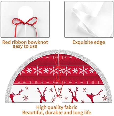 צבי לבן אדום קישוטים לחצאית עץ חג המולד 36 אינץ