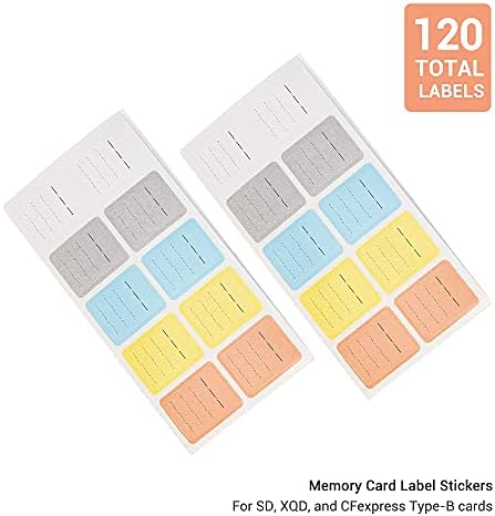 120 יחידות זיכרון כרטיס תוויות + 24 יחידות ברור כרטיס מקרה: מצלמה זיכרון כרטיס תוויות עם ברור פלסטיק כרטיס מקרה