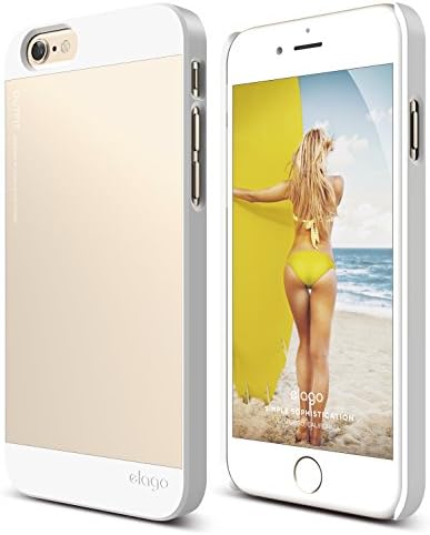 מארז Elago iPhone 6S, S6 תלבושת אלומיניום ומארז כפול פוליקרבונט לאייפון 6/6S + HD סרטי מסך מקצועיים כלול - אריזות קמעונאיות