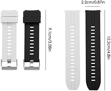 תואם ל- Huawei Watch GT /GT 2 /GT 2 להקות סיליקון Pro, Sourceton 22 ממ החלפת סיליקון רצועות כף יד עם אבזם מתכת ו -2 סרטי