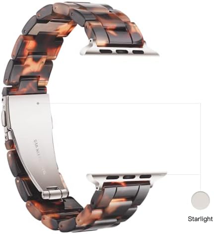 להקת שעון Apple Light -שרף אופנה Apple Watch Series 8 Starlight Starlight אבזם נירוסטה אבזם Apple Watch תואמות