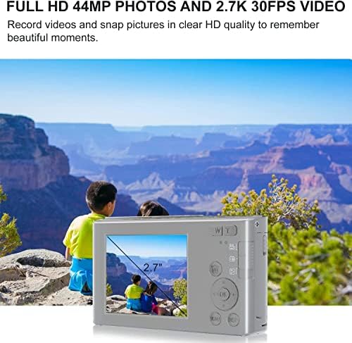 מצלמה דיגיטלית 44 מגה פיקסל מצלמה קומפקטית עם כרטיס 32 ג 'יגה-בייט, זום דיגיטלי פי 16, מצלמת ילדים מסך 2.4 אינץ', מצלמת