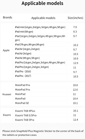 עבור קיר מעמד מגנטי של iPad, טאבלט 2 יחידים עריסה בסיס מגנטי עבור Apple, Huawei, מחשב טבליות סדרת שיאומי, מדבקה מגנטית