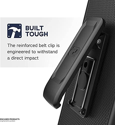 שריון דק עטוף המיועד למארז קליפ חגורה מיני של iPhone 13, כיסוי טלפון דק עם נרתיק - שחור