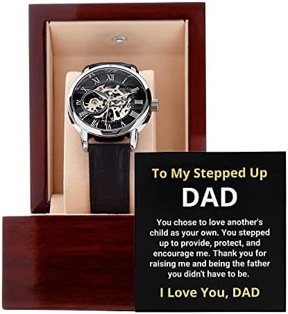 לשעון הפתוח של אבא שלי, מתנות יום הולדת 50 לאבא, שעון יד לגברים עם כרטיס הודעה, מתנות לאבא בונוס אבא, אבא חורג